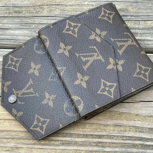 Vintage Louis Vuitton Wallet Bi Fold Brown Leather Designer Logo Purse Made in F - Picture 3 of 11
